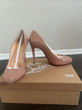 Christian Louboutin Blush Patent Leather Pointed-Toe Pumps